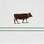 Preview: Kuh Geschirrtuch Waffelpikee bestickt mit dunkelbrauner Allgäu Kuh 50/70 cm 100% Baumwolle